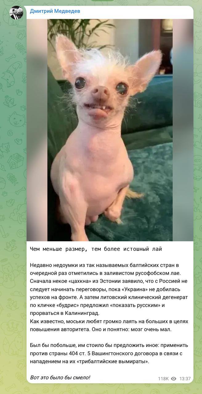 Медведев ответил на угрозы Литвы по Калининграду