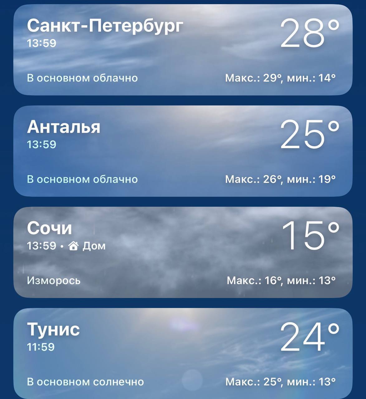 В Петербурге сегодня жарче, чем в Анталье, Сочи и Тунисе.