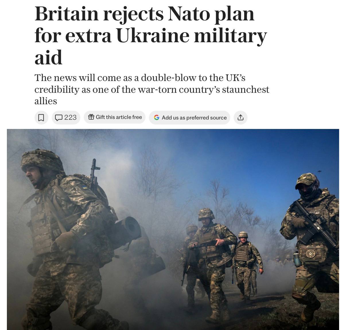 Лондон и Париж заблокировали новый план НАТО по Украине