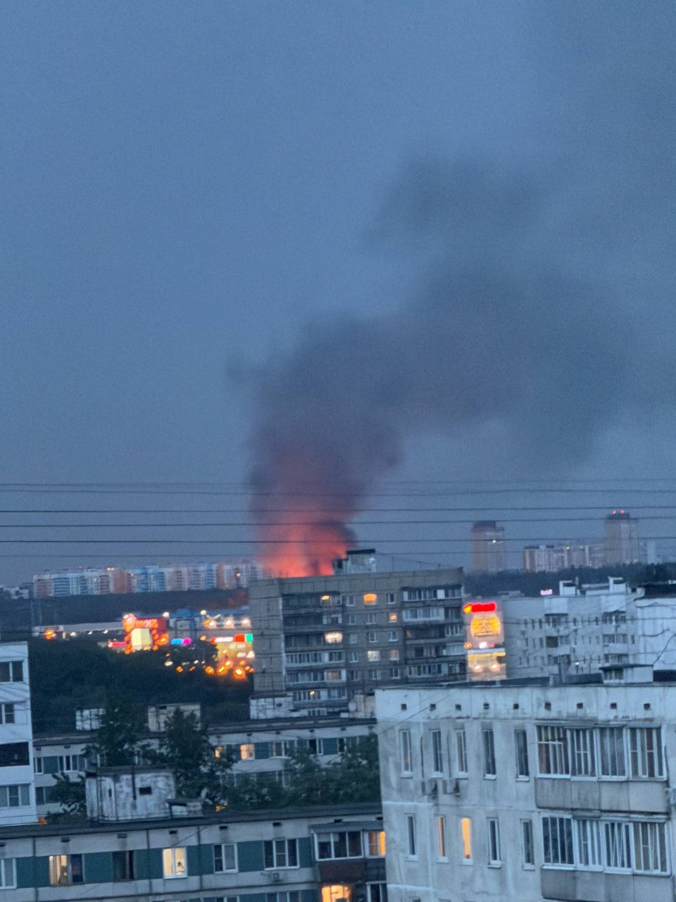 Крупный пожар в московском Алтуфьево