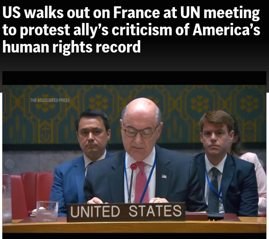 Делегация США покинула заседание Совбеза ООН во время выступления Франции