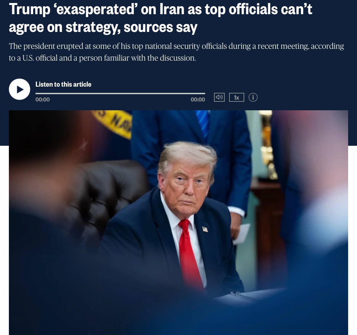 Трамп недоволен отсутствием стратегии по Ирану