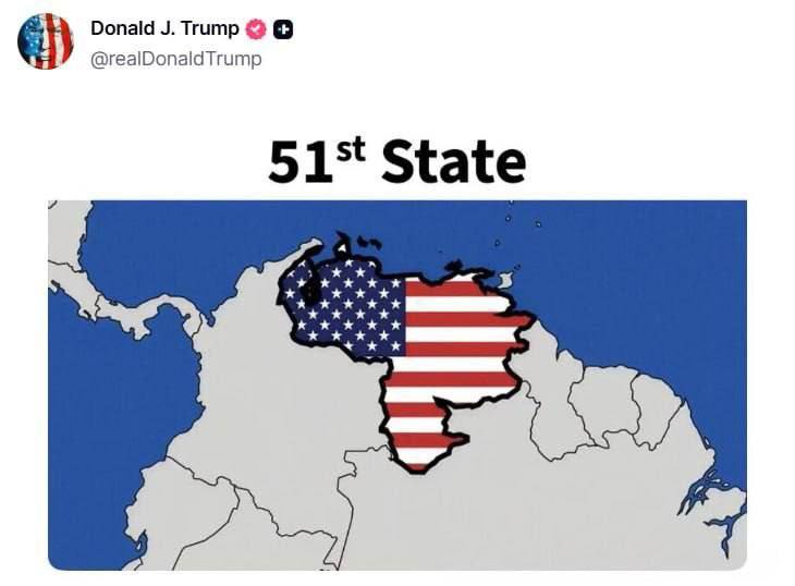 Трамп показал карту с Венесуэлой как 51-м штатом США