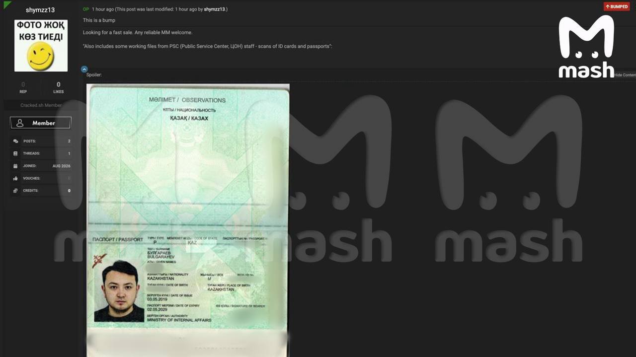 В даркнете продают базу данных 15 млн казахстанцев