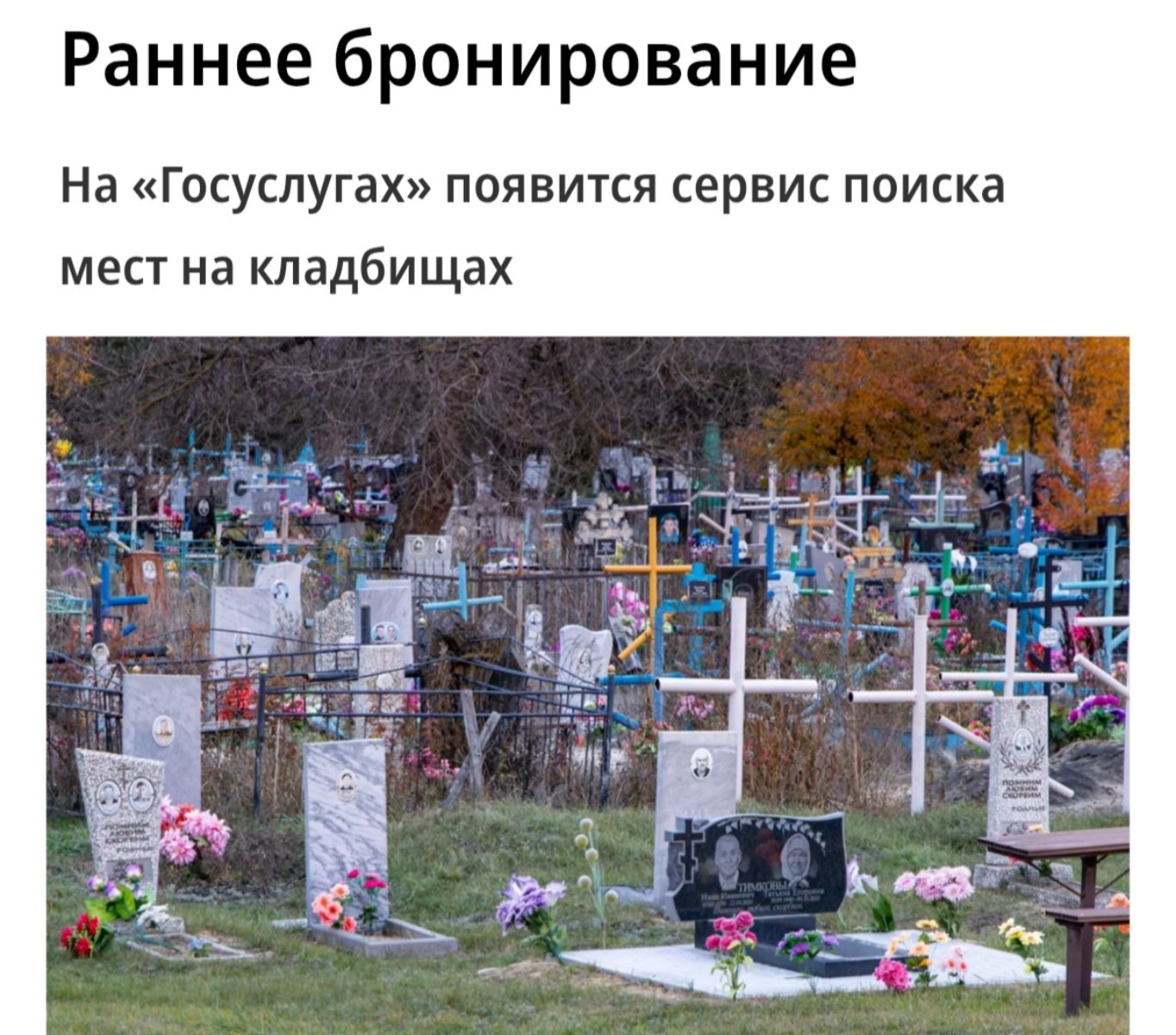 Поиск и покупка мест на кладбище через Госуслуги