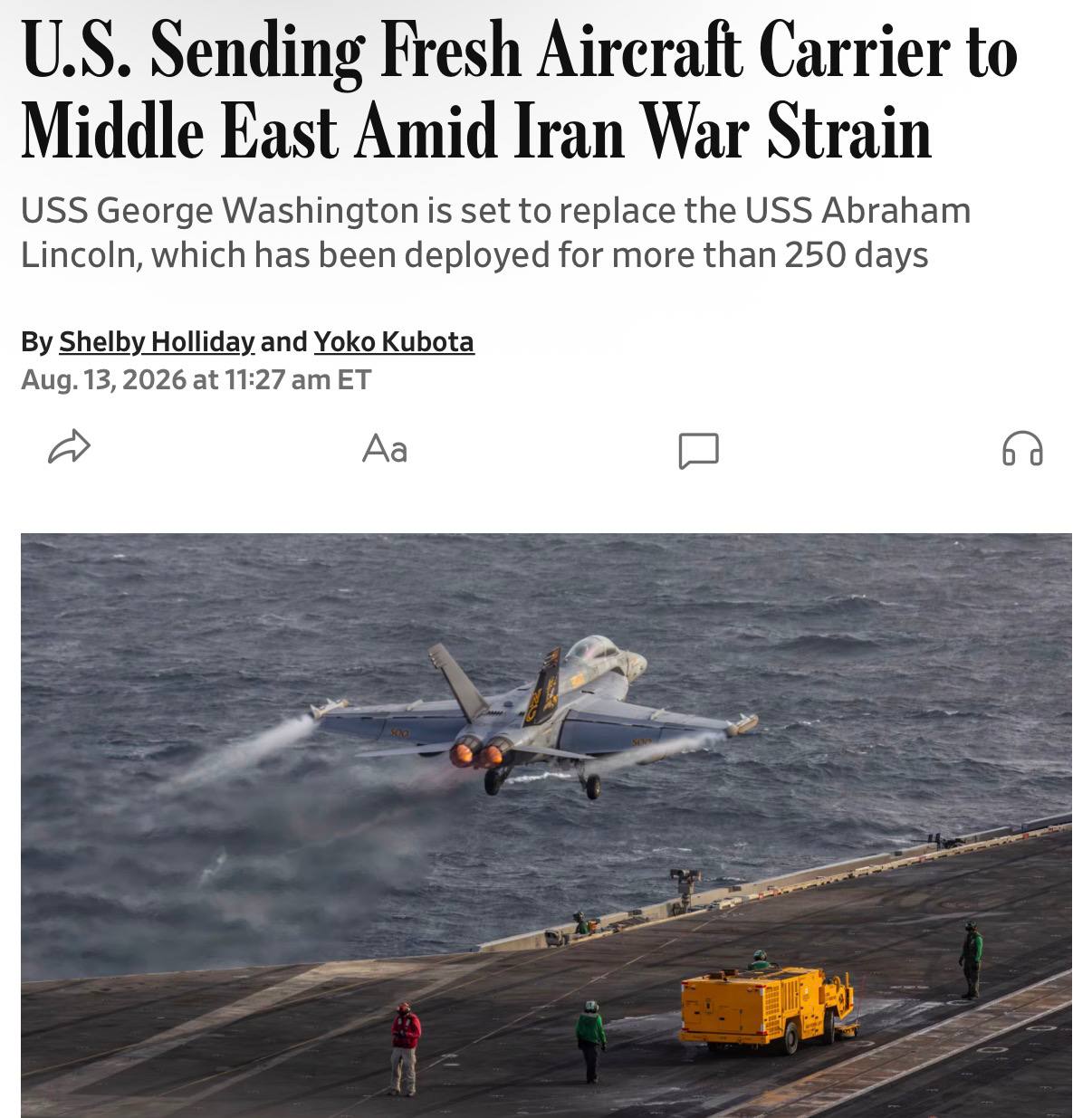 США направляют новый авианосец на Ближний Восток