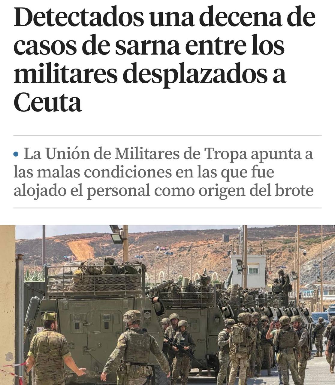 Вспышка чесотки среди военных в Сеуте