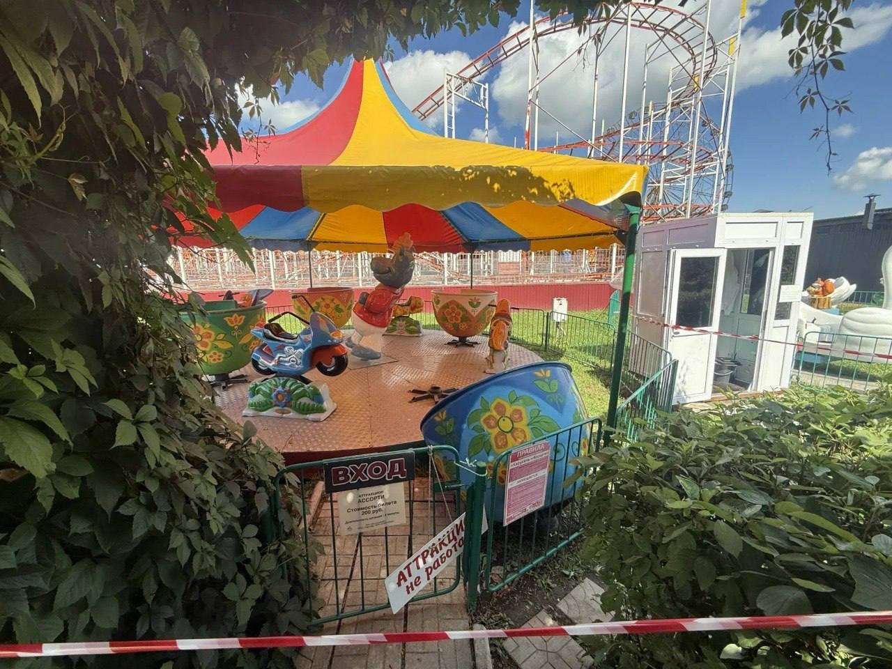 В барнаульском парке с карусели рухнула чаша с двумя детьми