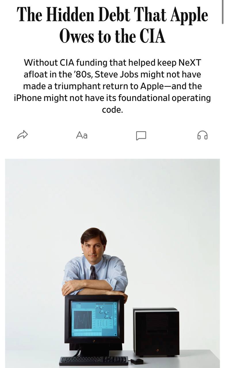 WSJ: ЦРУ помогло Джобсу вернуть позиции в Apple