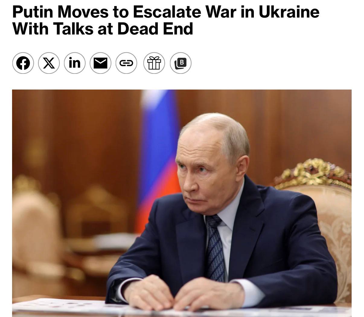 Bloomberg: Путин рассматривает более мощные удары по Киеву