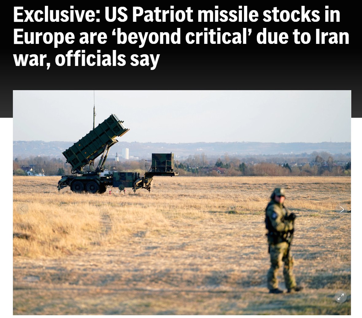 Запасы ракет Patriot в Европе упали ниже критического уровня