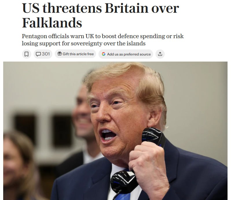 США могут пересмотреть поддержку суверенитета Британии над Фолклендами