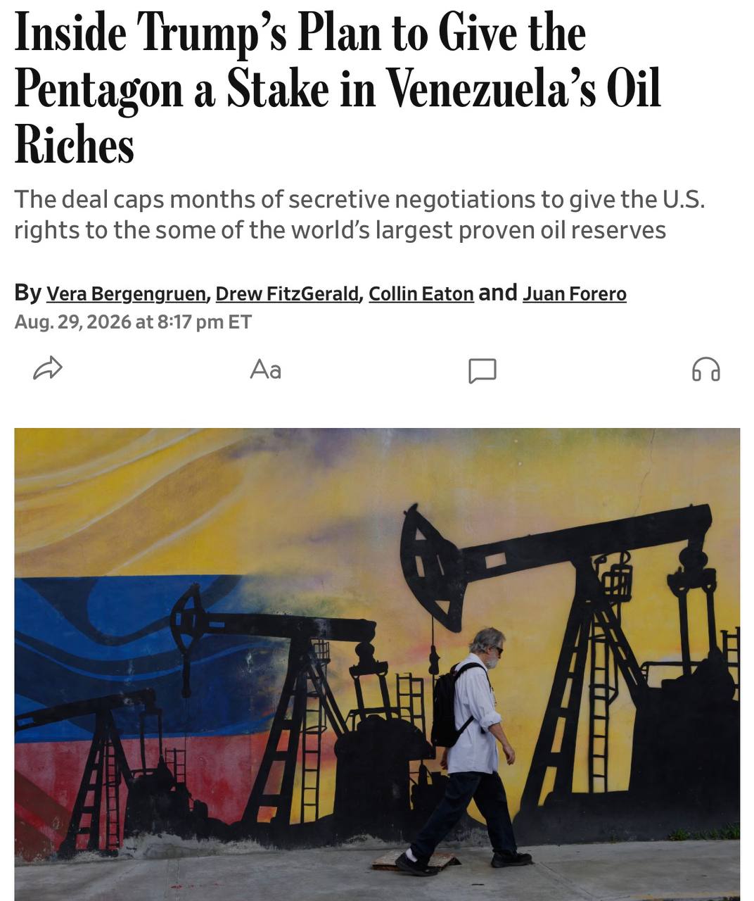 США ускорили нефтяную сделку с Венесуэлой из-за конфликта с Ираном