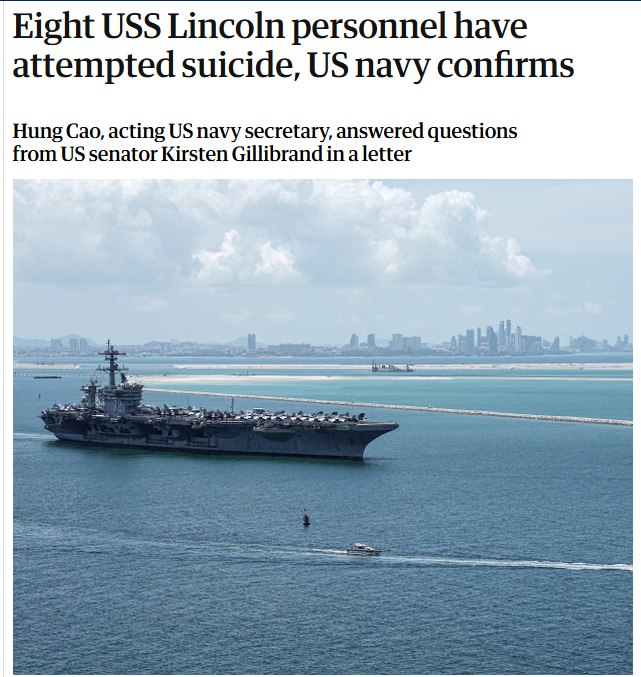 Восемь моряков с USS Abraham Lincoln пытались покончить с собой