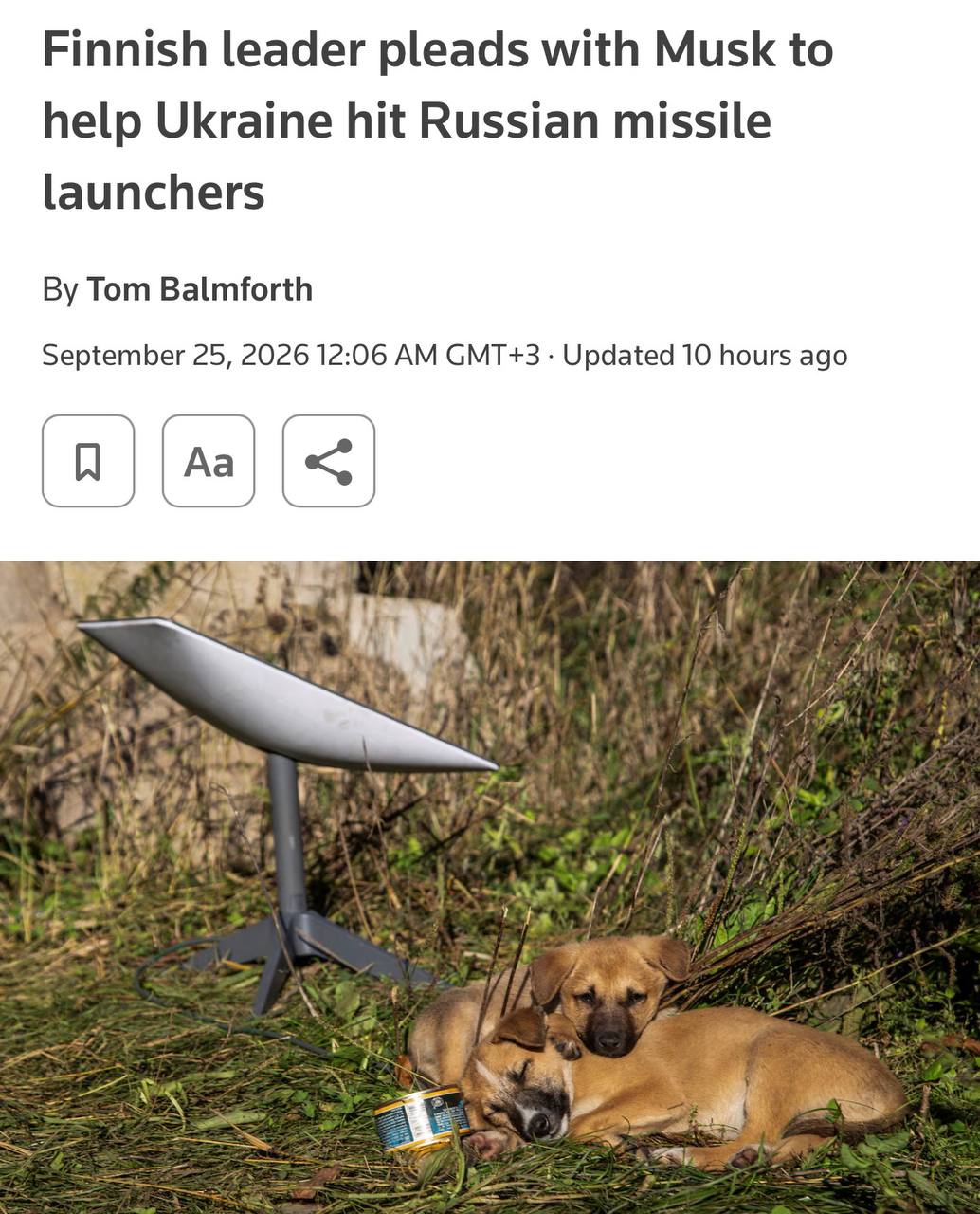 Президент Финляндии попросил Маска расширить доступ Украины к Starlink