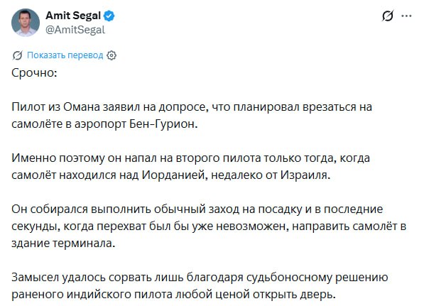 Пилот из Омана планировал атаку на аэропорт Бен-Гурион