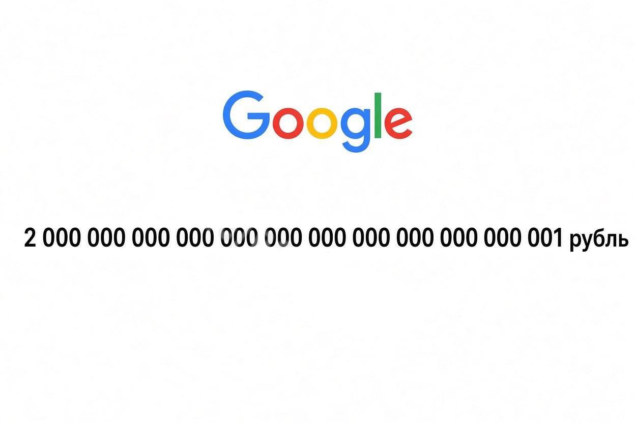 Требования к Google в России достигли 2 ундециллионов рублей
