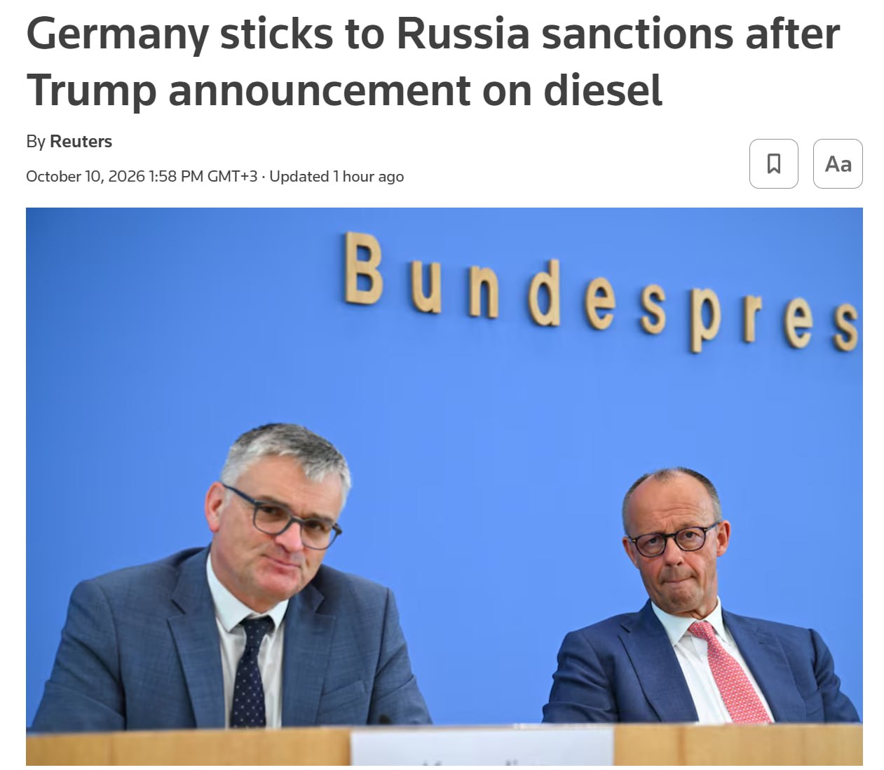 Германия не станет отменять санкции против России вслед за США