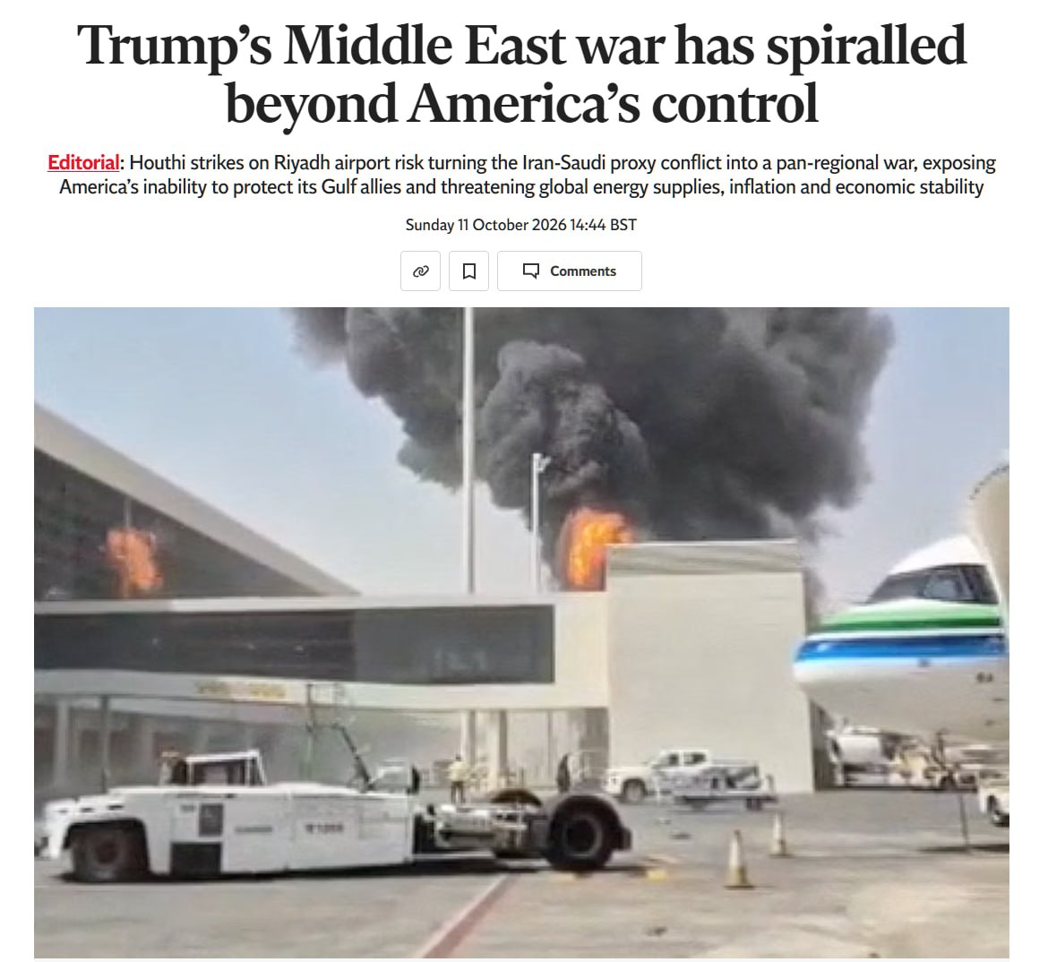 The Independent предупреждает о риске масштабного конфликта на Ближнем Востоке