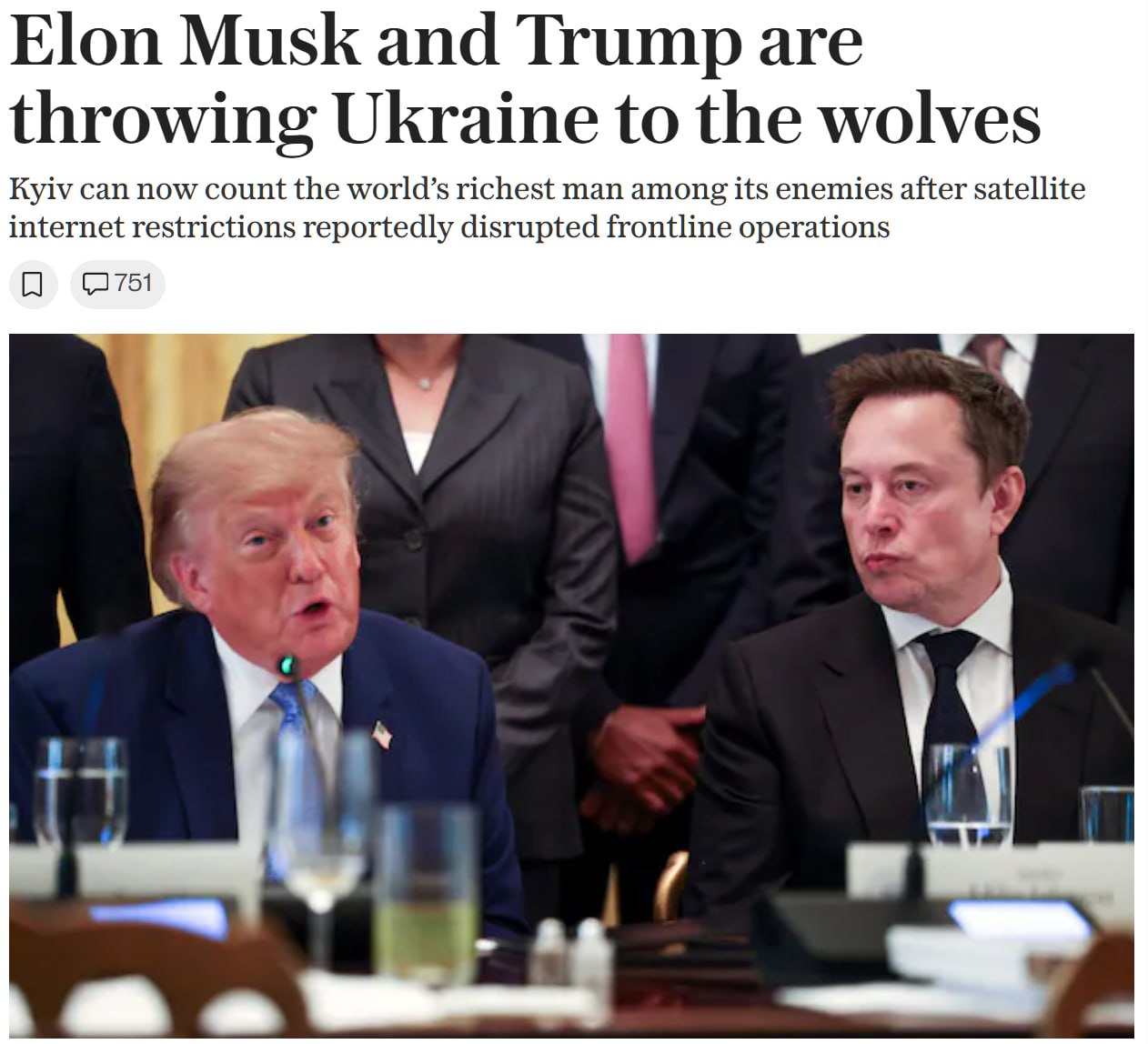 The Telegraph: Маск и Трамп оставляют Украину без поддержки