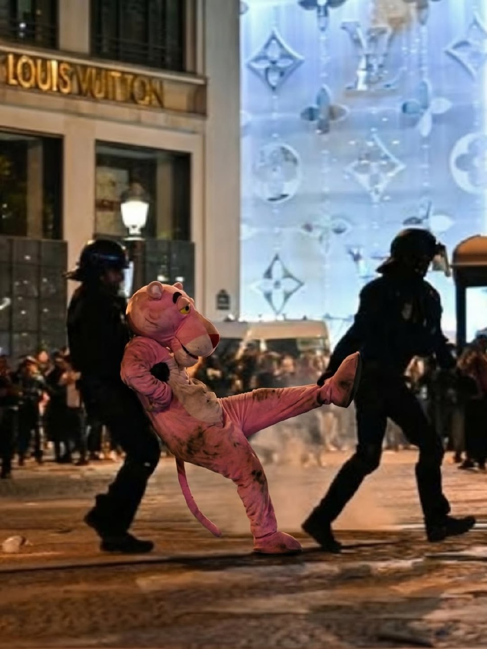 В Париже на протестах заметили персонажей поп-культуры