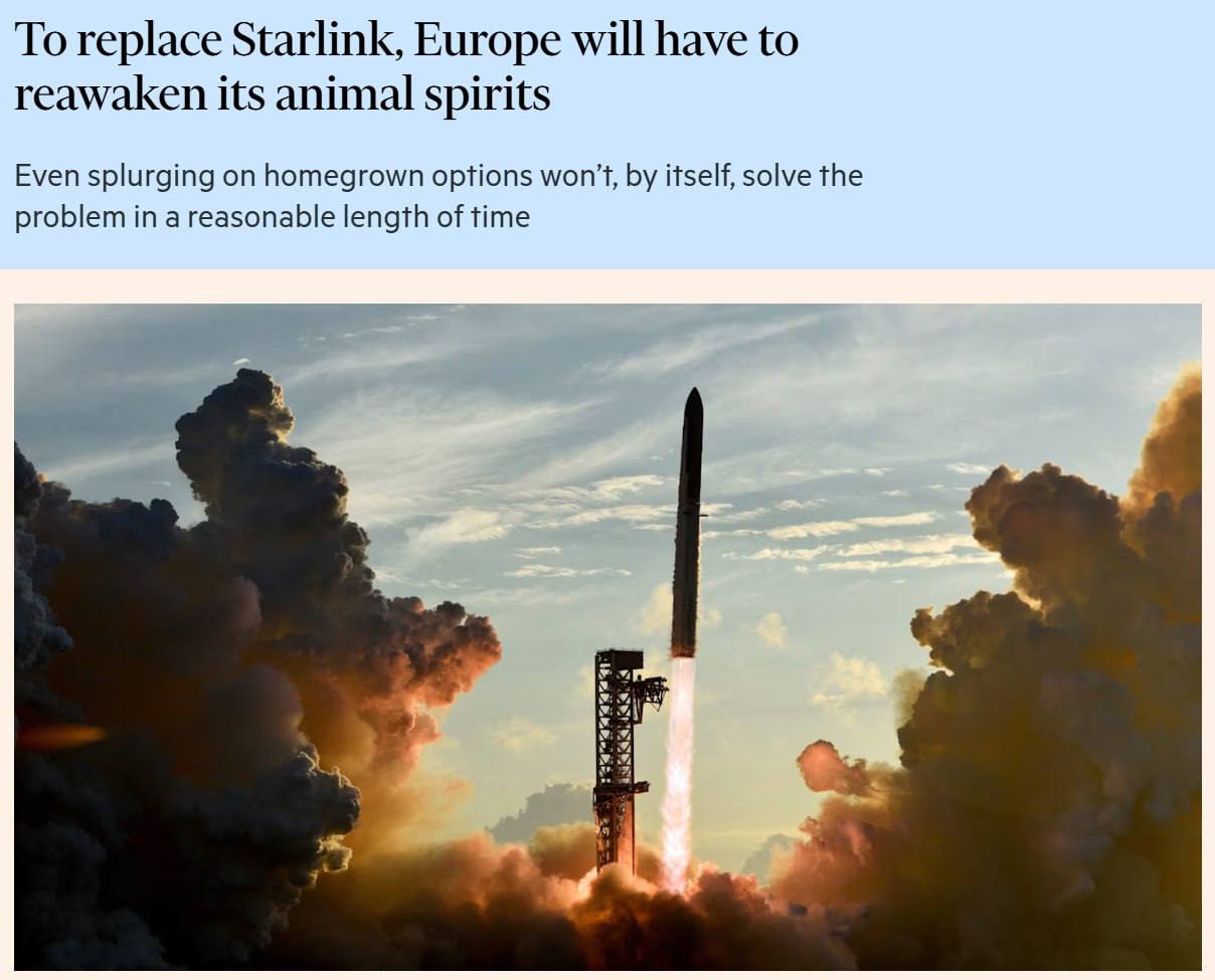 FT: Европа сильно отстала от США в космосе из-за зависимости от Starlink