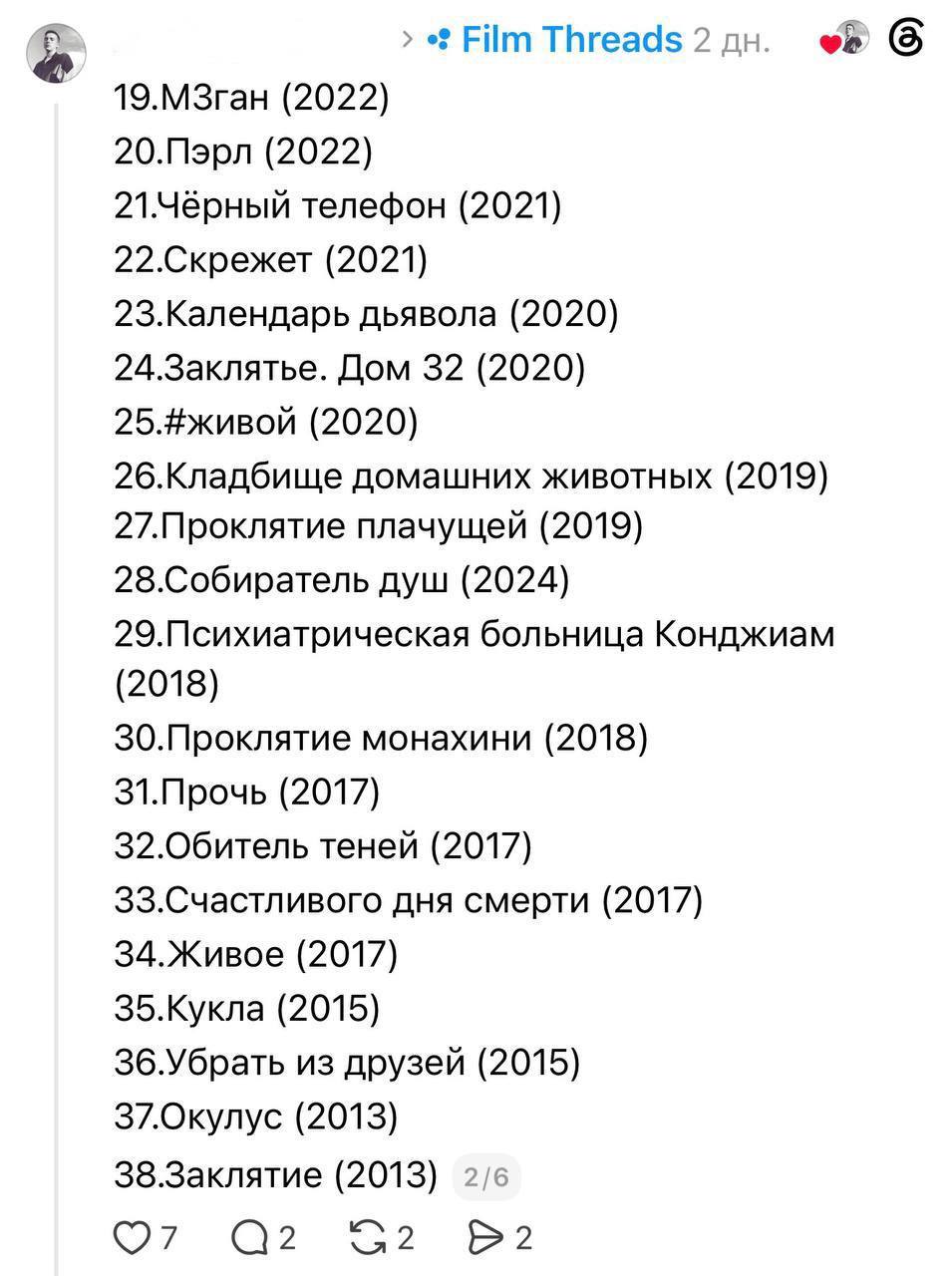 Составлен список из 100 фильмов ужасов, которые стоит посмотреть хотя бы раз